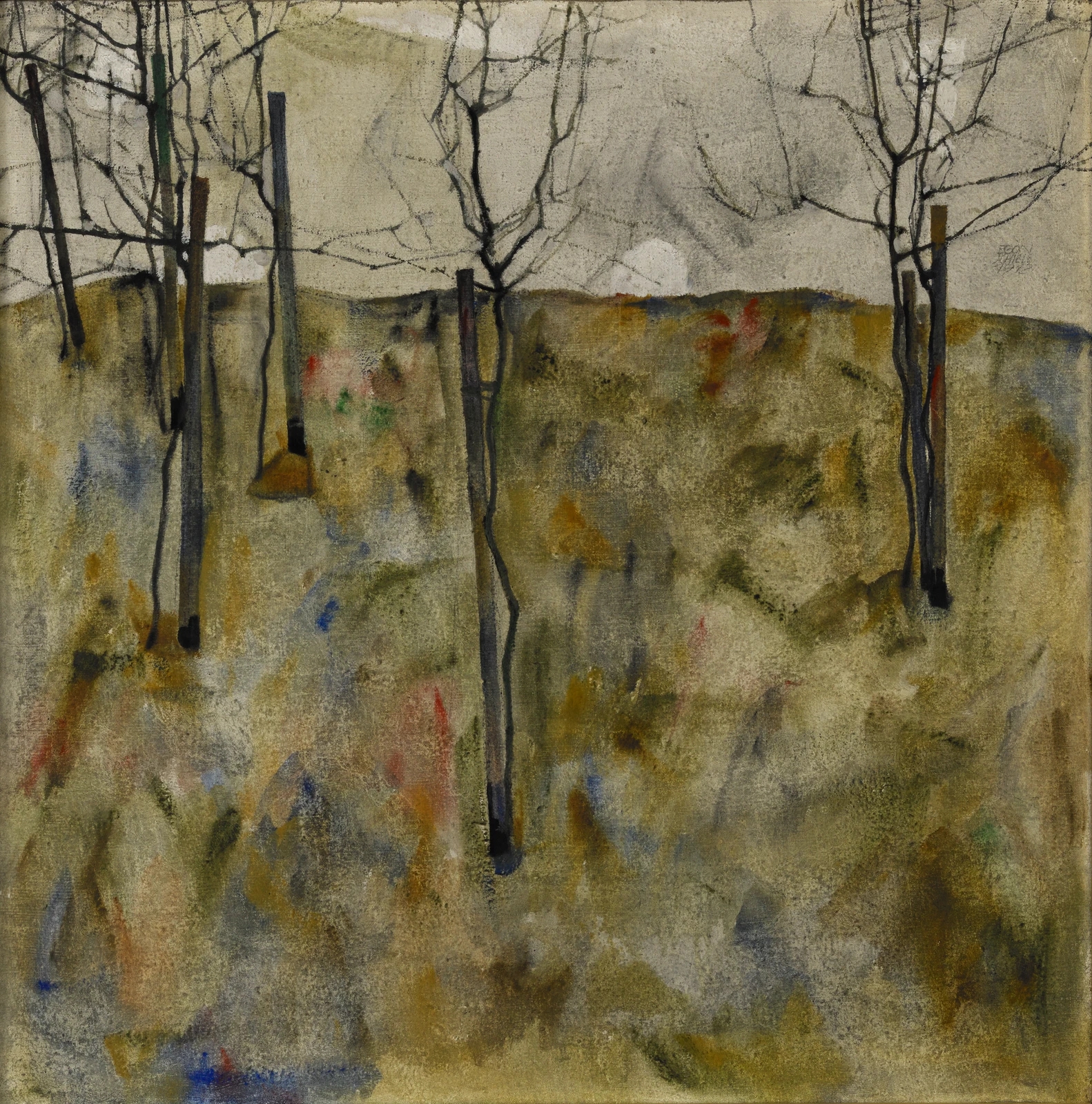 Egon Schiele, Kahle Bäume, 1912, Foto: Ottiger Fotografie Zug, Stiftung Sammlung Kamm